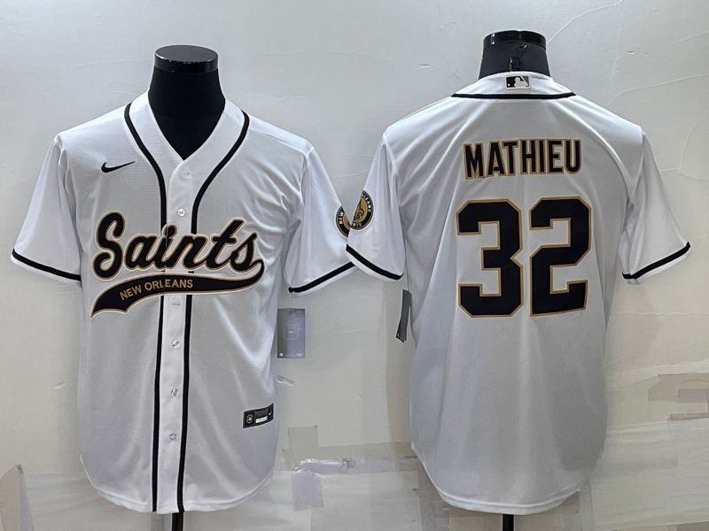 Men New Orleans Saints 32 Mathieu White 2022 Nike Co branded NFL Jersey